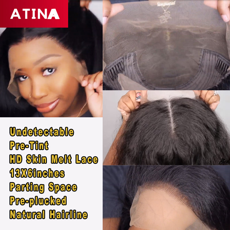 Curly Baby Hair Crystal Lace Kinky Curly 13x6 Lace Front Wigs