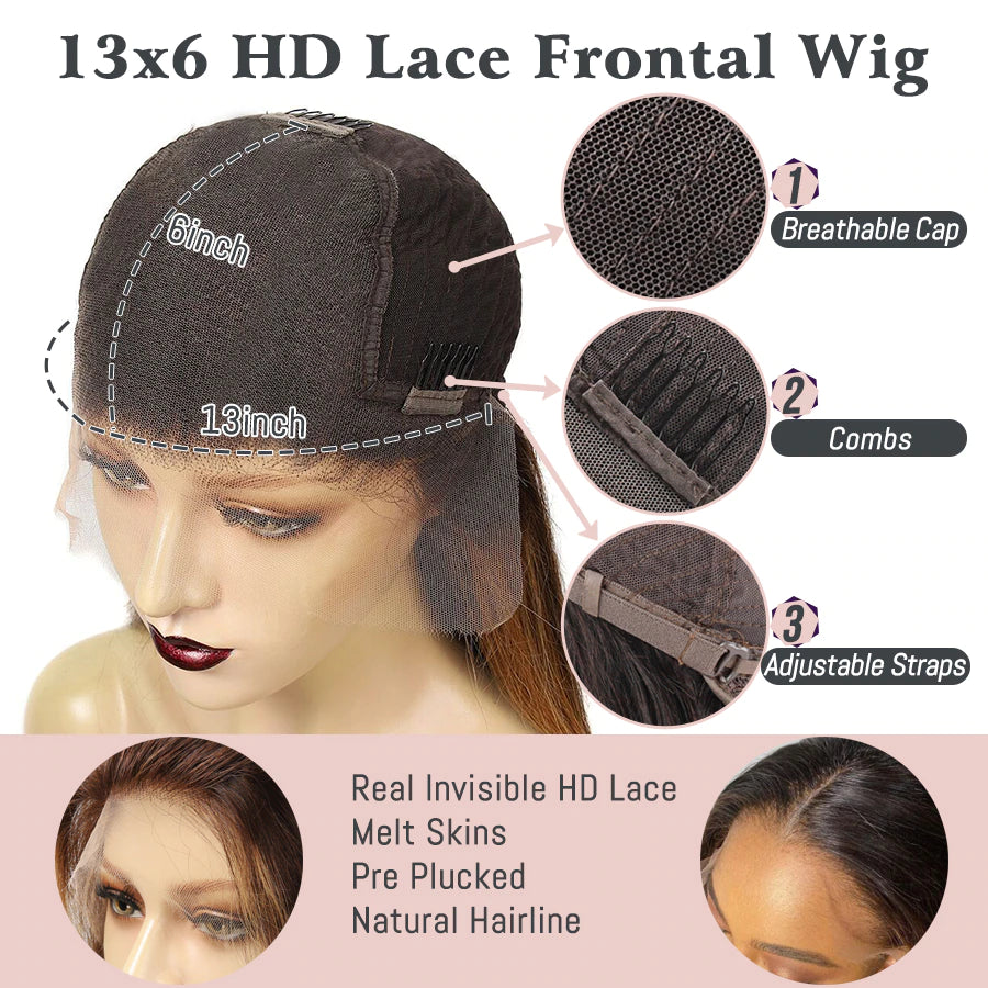 Crystal HD Lace 13x6 Pre-pluck Lace Front Human Hair Wigs Curly Wigs