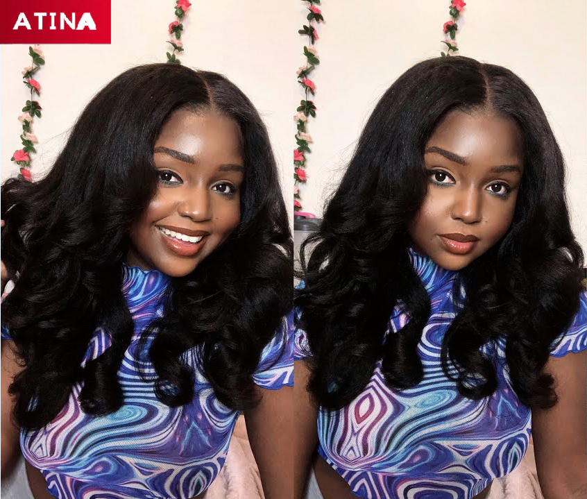 Crystal Lace Kinky Straight Wig 13x6 Lace Front Human Hair Wigs