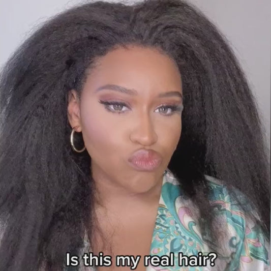 Curly Baby Hair Crystal Lace Kinky Straight Wig 13x6 Lace Front Human Hair Wigs