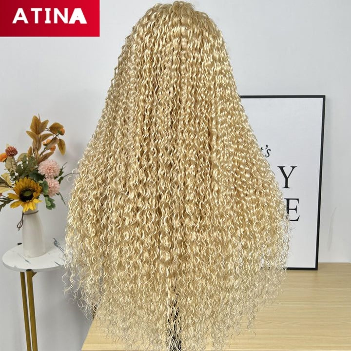 613 Blonde Color Deep Curly 13x4 Lace Front Human Hair Wigs