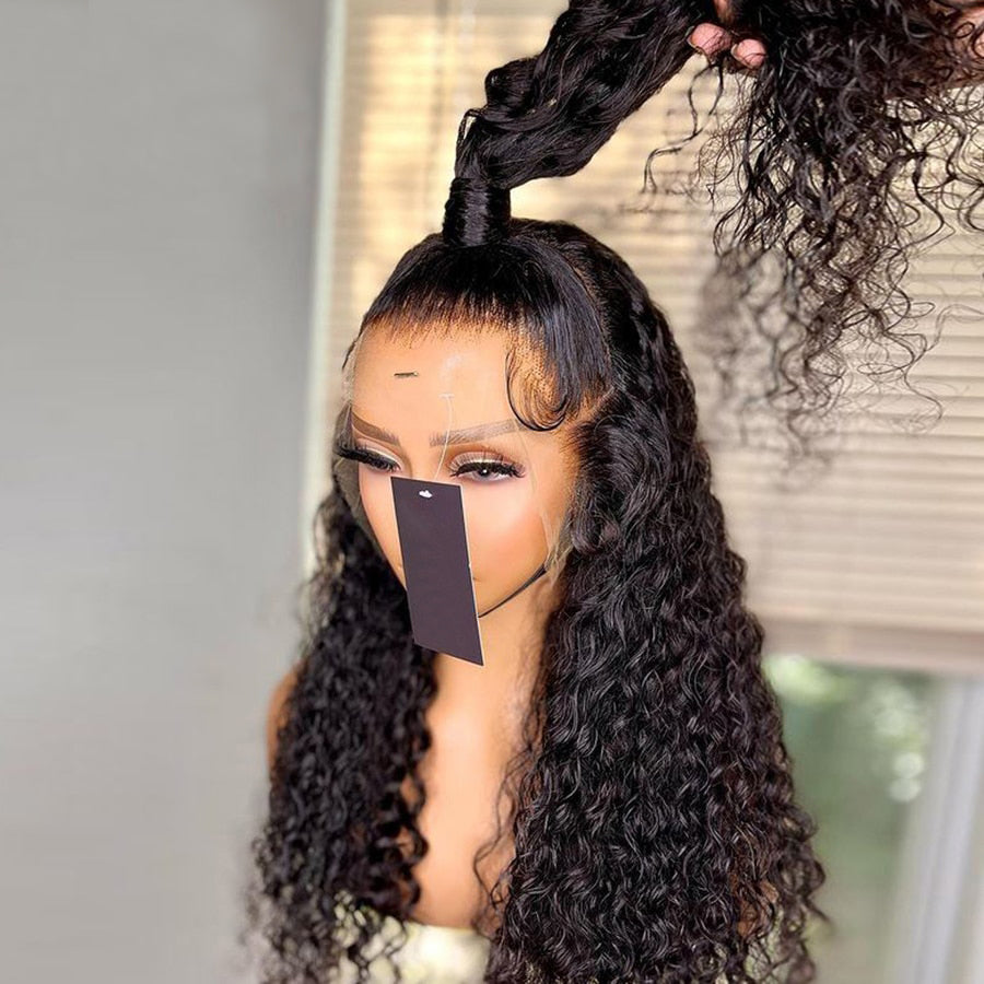 13x4 Crystal HD Lace Frontal Deep Curly Wave Wig Glueless with Baby Hair