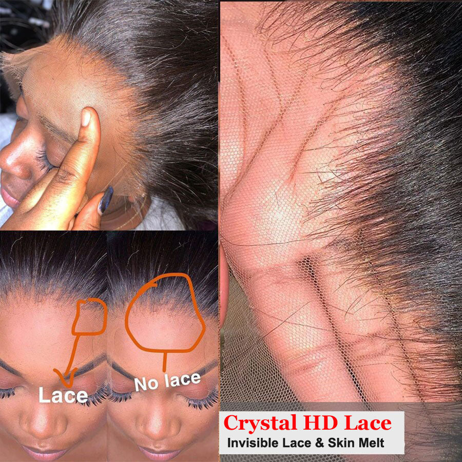Kinky Straight 5x5 Closure Crystal HD Lace Wigs Preplucked