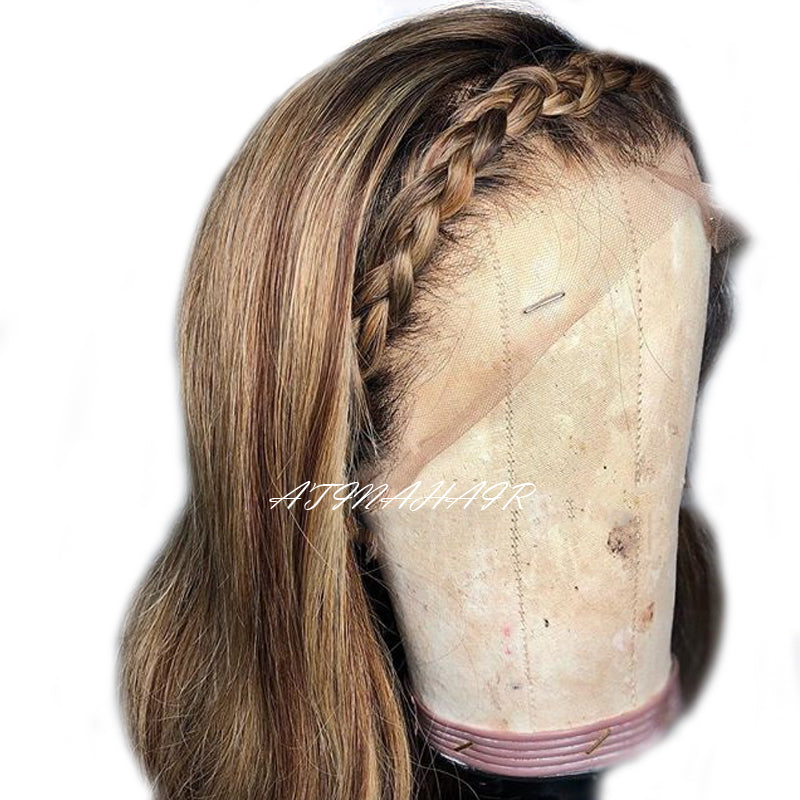 Mya Highlight Wig Hd Lace Wig Body Wave Wavy Pre Plucked 13x6 Lace Front Human Hair Wigs Atina Hair hairline