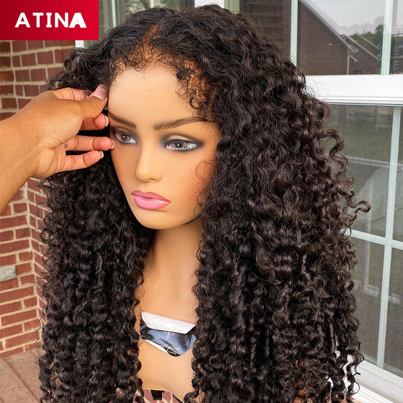 Curly Baby Hair Crystal Lace Kinky Curly 13x6 Lace Front Wigs