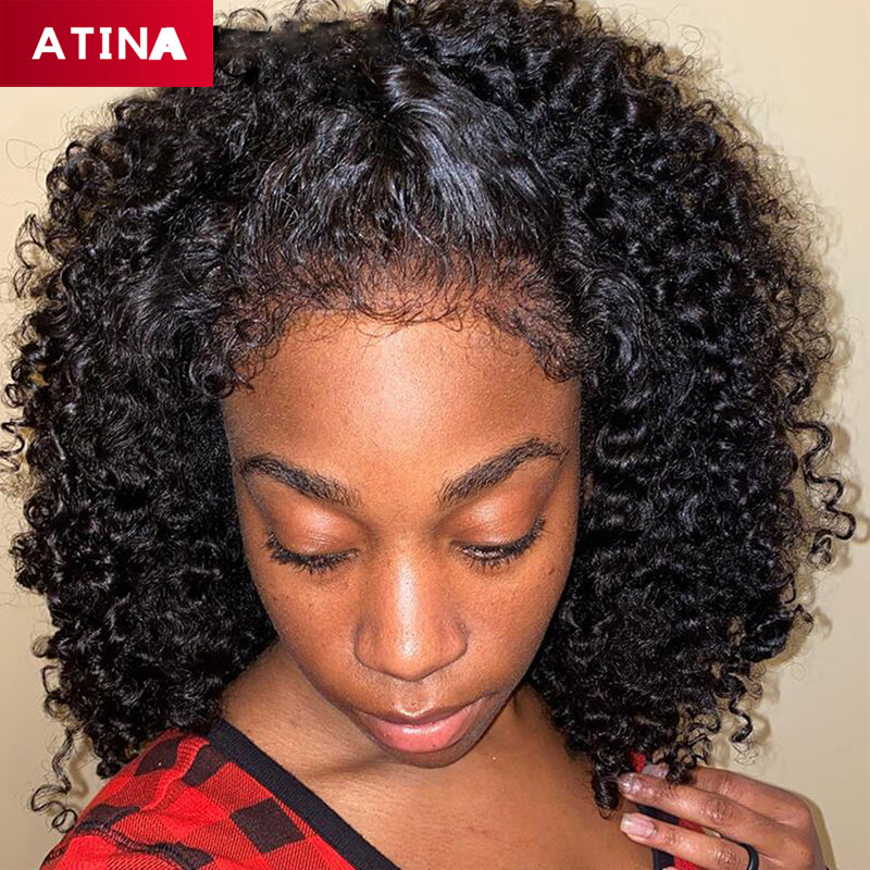 Curly Baby Hair Crystal Lace Kinky Curly 13x6 Lace Front Wigs