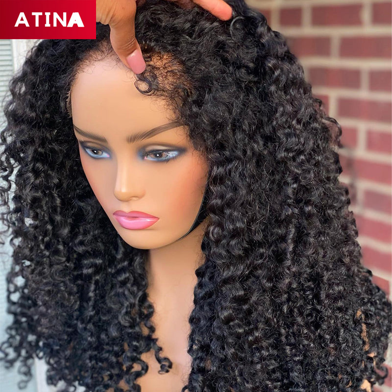 Curly Baby Hair Crystal Lace Kinky Curly 13x6 Lace Front Wigs