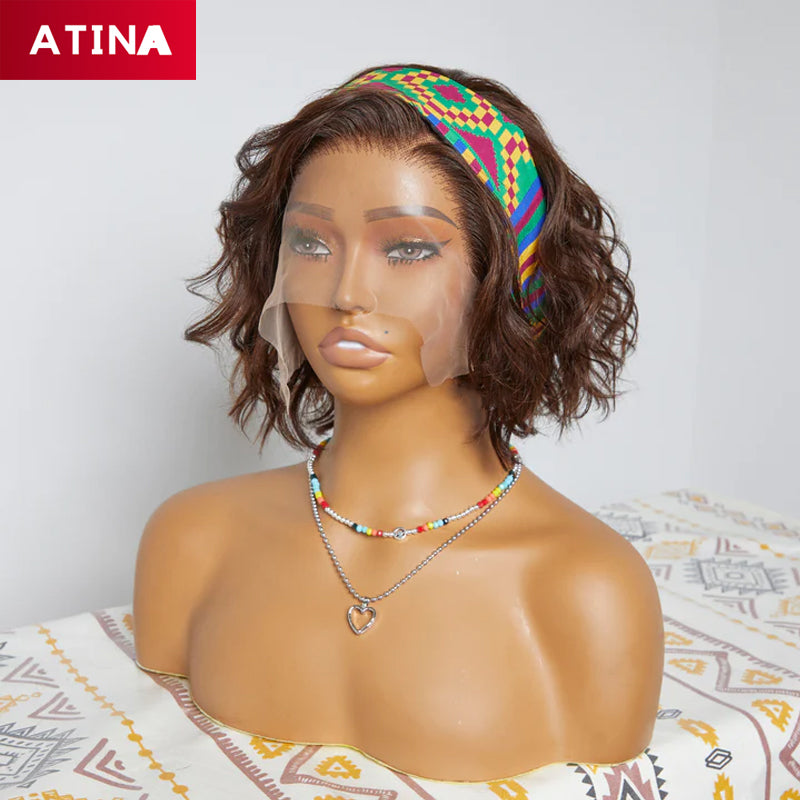Brown Bob Wig Colored Body Wave Lace Front Human Hair Wigs