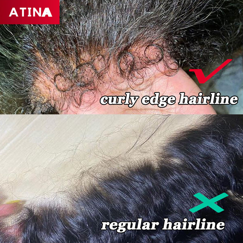 Curly Baby Hair Crystal Lace Kinky Curly 13x6 Lace Front Wigs