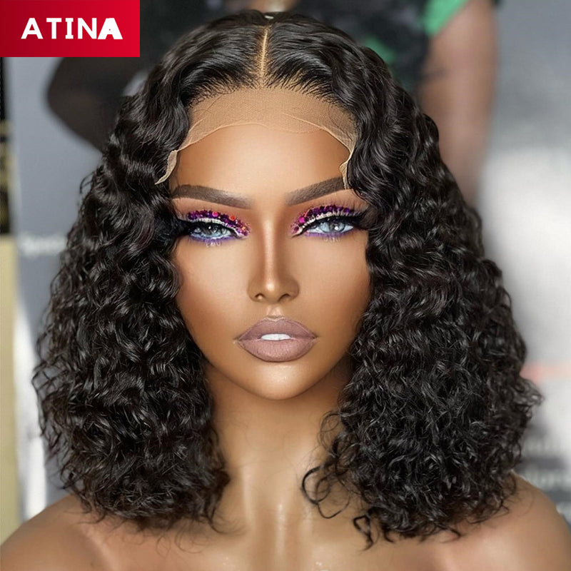 Short Curly Bob Wig Glueless 13x4 Lace Front Human Hair Wigs