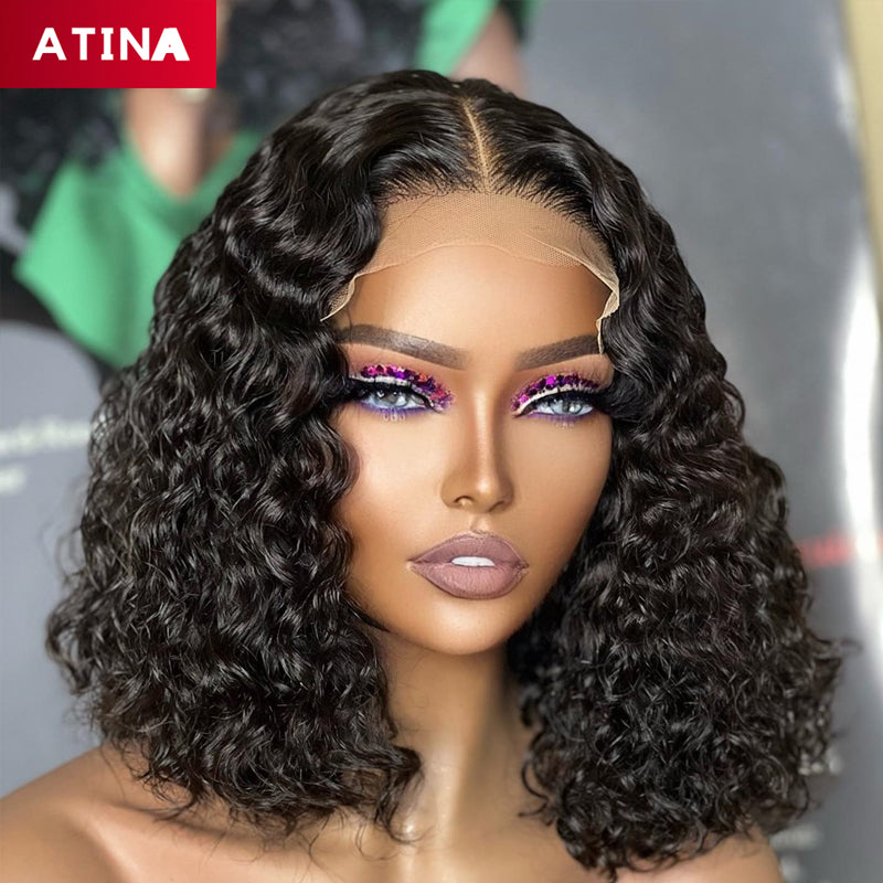 Short Curly Bob Wig Glueless 13x4 Lace Front Human Hair Wigs