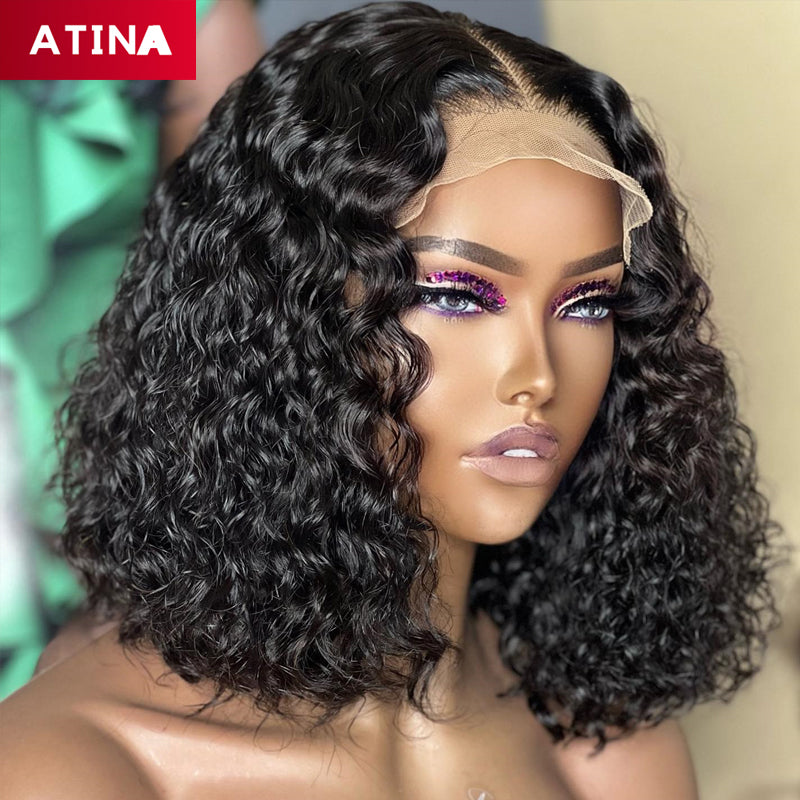 Short Curly Bob Wig Glueless 13x4 Lace Front Human Hair Wigs