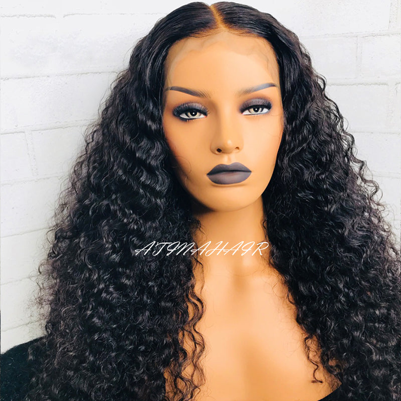 Affordable Wig 4*4 Lace Closure Wig Curly Human Hair Wig Natural Wig Deep Wave Water Wave Available