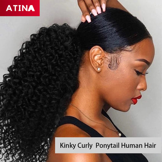 Afro Kinky Curly | Clip In | Brazilian Drawstring Ponytails | 3B 3C