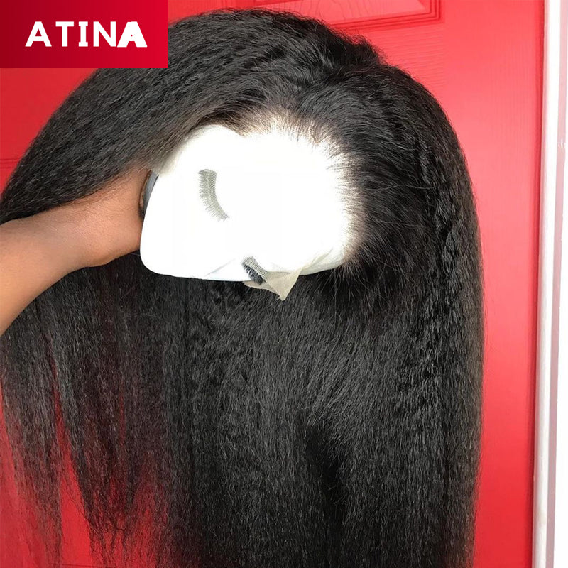 Crystal Lace Kinky Straight Wig 13x6 Lace Front Human Hair Wigs