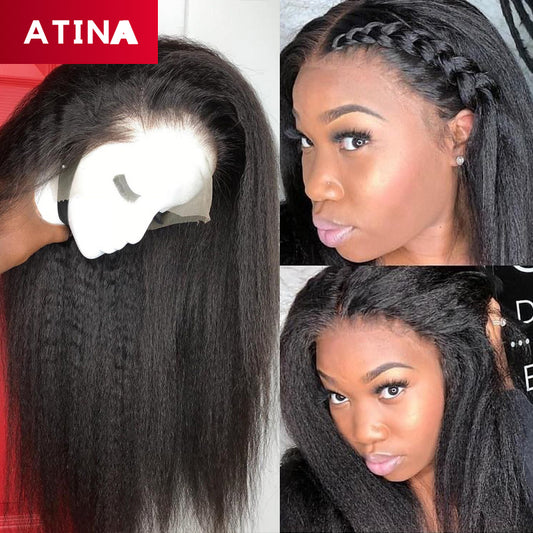 Crystal Lace Kinky Straight Wig 13x6 Lace Front Human Hair Wigs