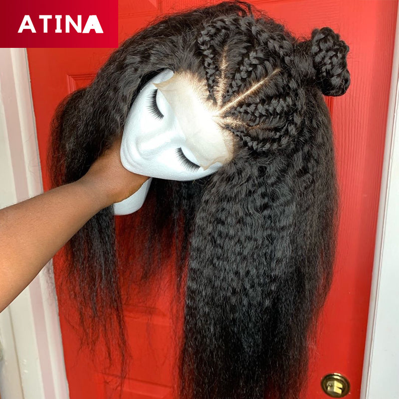 Crystal Lace Kinky Straight Wig 13x6 Lace Front Human Hair Wigs