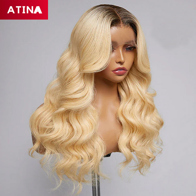 4 / 613 Ombre Blonde Colored Body Wave Pre-Plucked Glueless Lace Front Human Hair Wigs