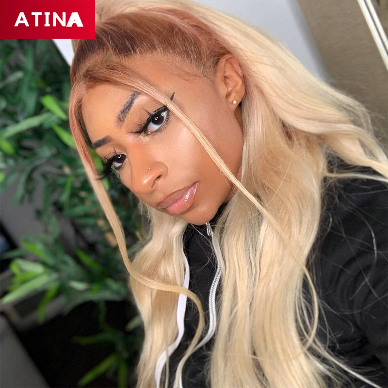 4 / 613 Ombre Blonde Colored Body Wave Pre-Plucked Glueless Lace Front Human Hair Wigs
