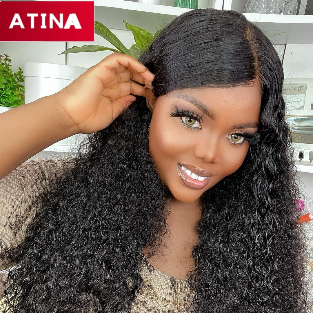 13x4 Crystal HD Lace Frontal Deep Curly Wave Wig Glueless with Baby Hair