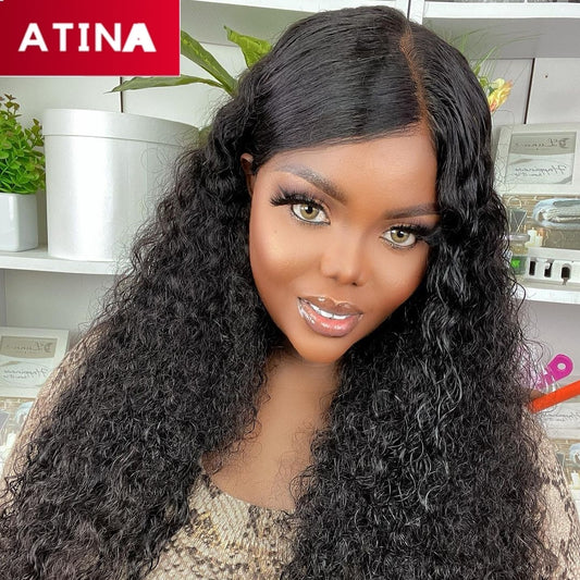13x4 Crystal HD Lace Frontal Deep Curly Wave Wig Glueless with Baby Hair