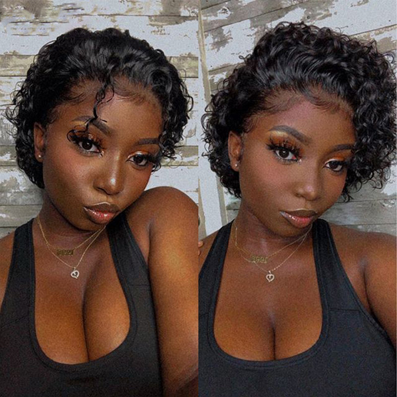 Short Pixie Cut Wig Short Bob 13*4 Lace Front Human Hair Wigs For Women Pre Plucked With Baby Hair customer show