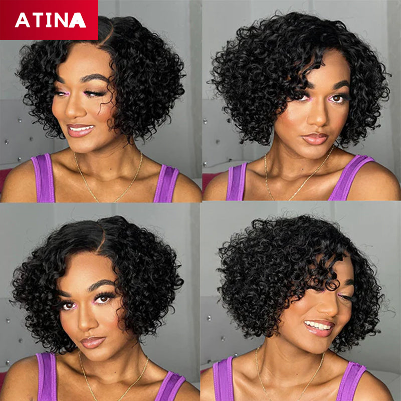Pixie Cut Short Bob 5x5 Closure Wig Glueless HD Crystal Lace Wigs 100% Human Hair