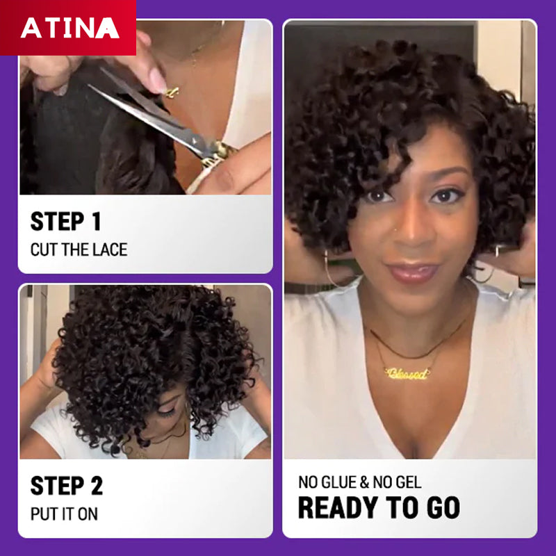 Pixie Cut Short Bob 5x5 Closure Wig Glueless HD Crystal Lace Wigs 100% Human Hair