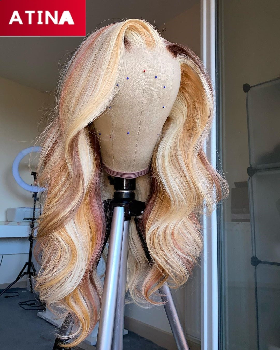 613 Ombre Highlight Color Transparent HD 13x4 Lace Front Human Hair Wigs