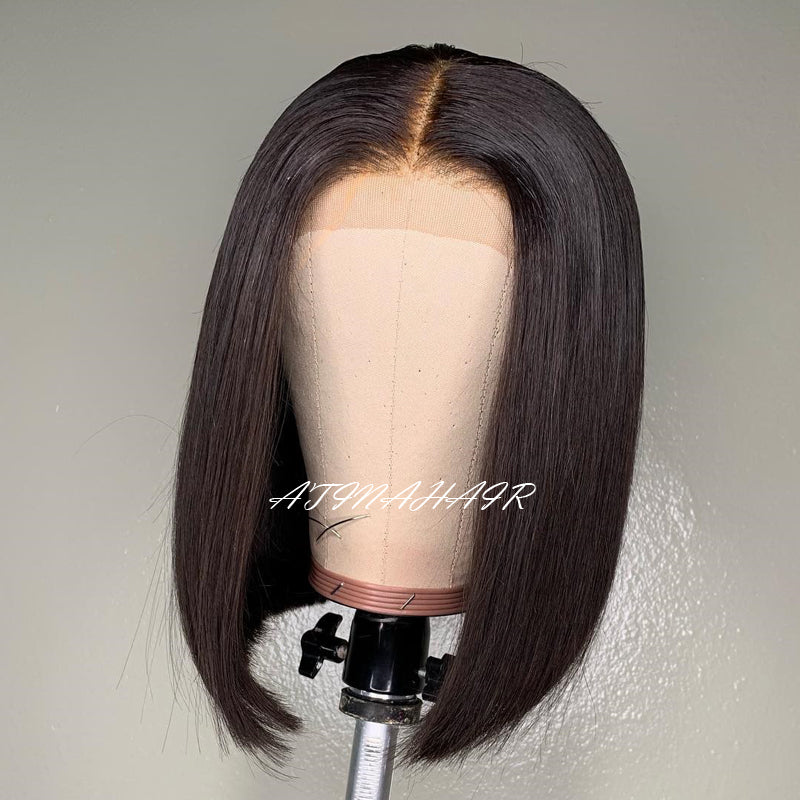 Short Bob Wig 13x6 Lace Front Human Hair Wigs Preplucked with Baby Hair Virgin Human Hair Glueless Wig bob