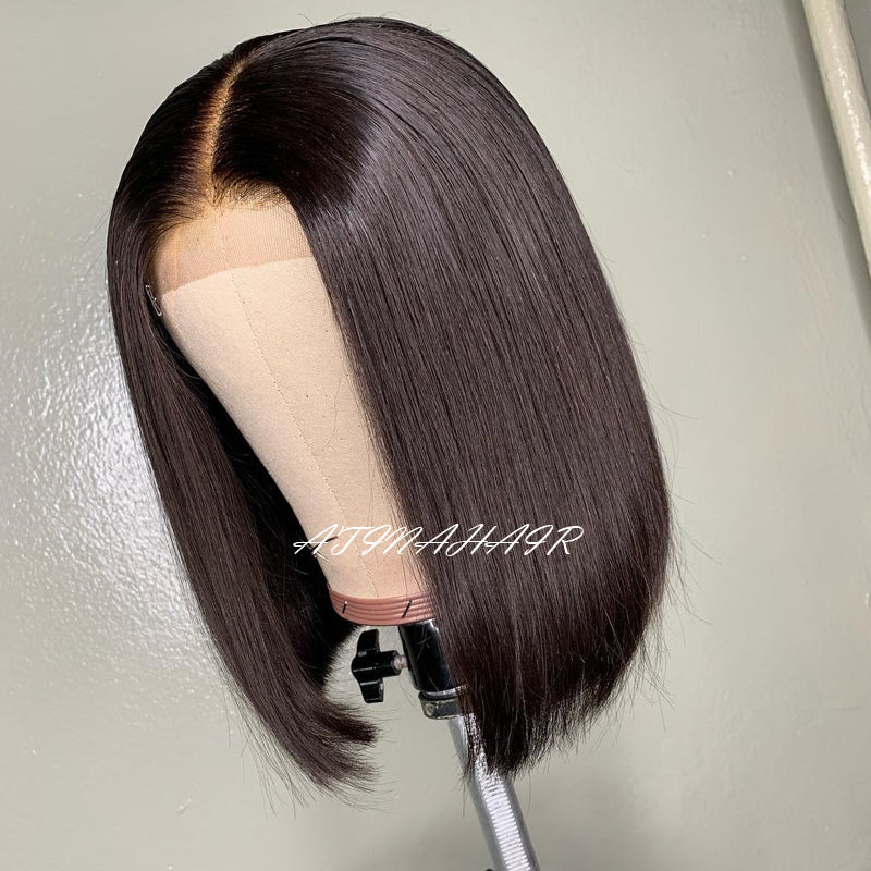 Short Bob Wig 13x6 Lace Front Human Hair Wigs Preplucked with Baby Hair Virgin Human Hair Glueless