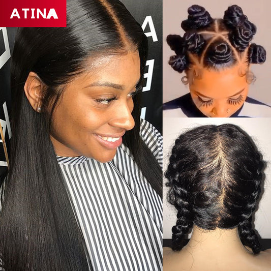 Silky Straight Full Lace Human Hair Wigs Preplucked With Baby Hair