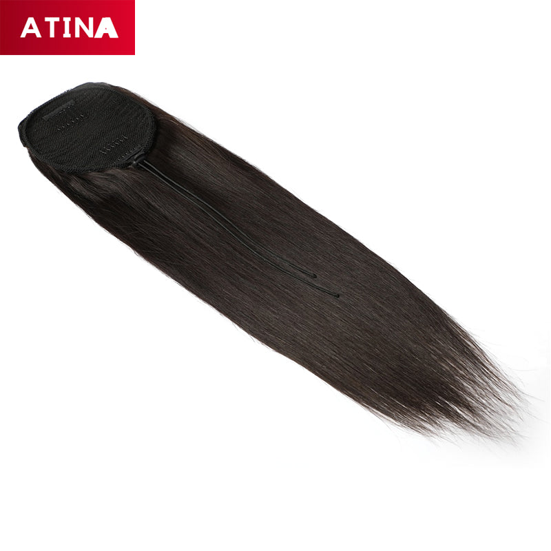 Straight Ponytail Human Hair Ponytail Extensions Drawstring Ponytail Hair Clip In