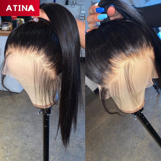 Straight Human Hair 360 Lace Frontal Wig Pre Plucked with Baby Hair