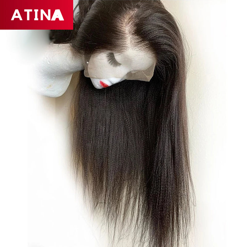 Crystal Lace Italian Coarse Yaki Straight 13x6 Lace Front Human Hair Wigs