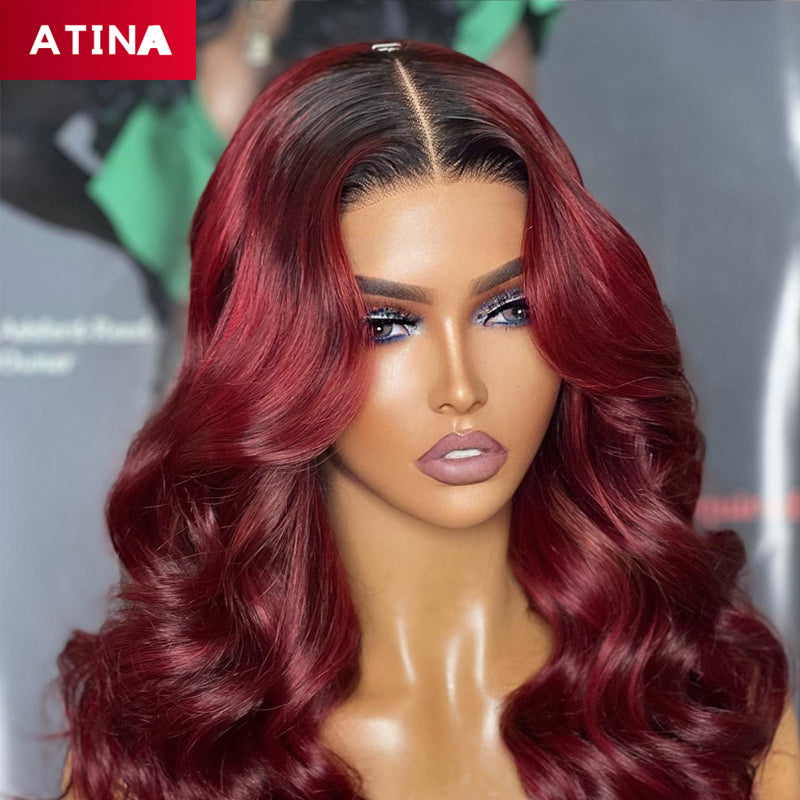 1B/99J Burgundy Body Wave Ombre Red Human Hair Wigs