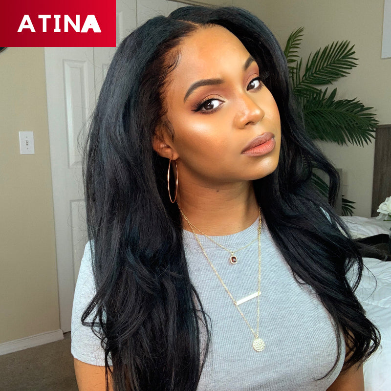 Crystal Lace Kinky Straight 360 Lace Frontal Wig Pre Plucked with Baby Hair [A360F01]
