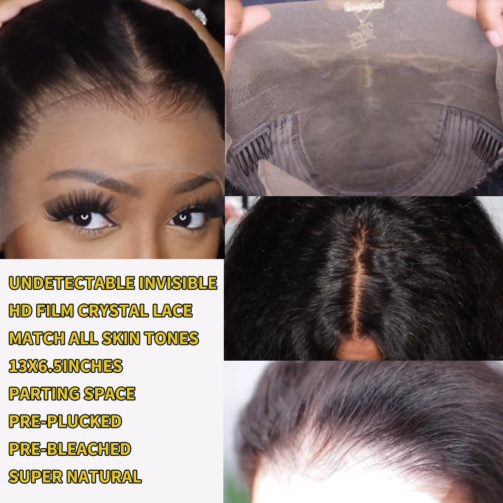 Silky Straight Crystal Lace Pre Plucked 13x6 Lace Front Human Hair Wigs [AF05]