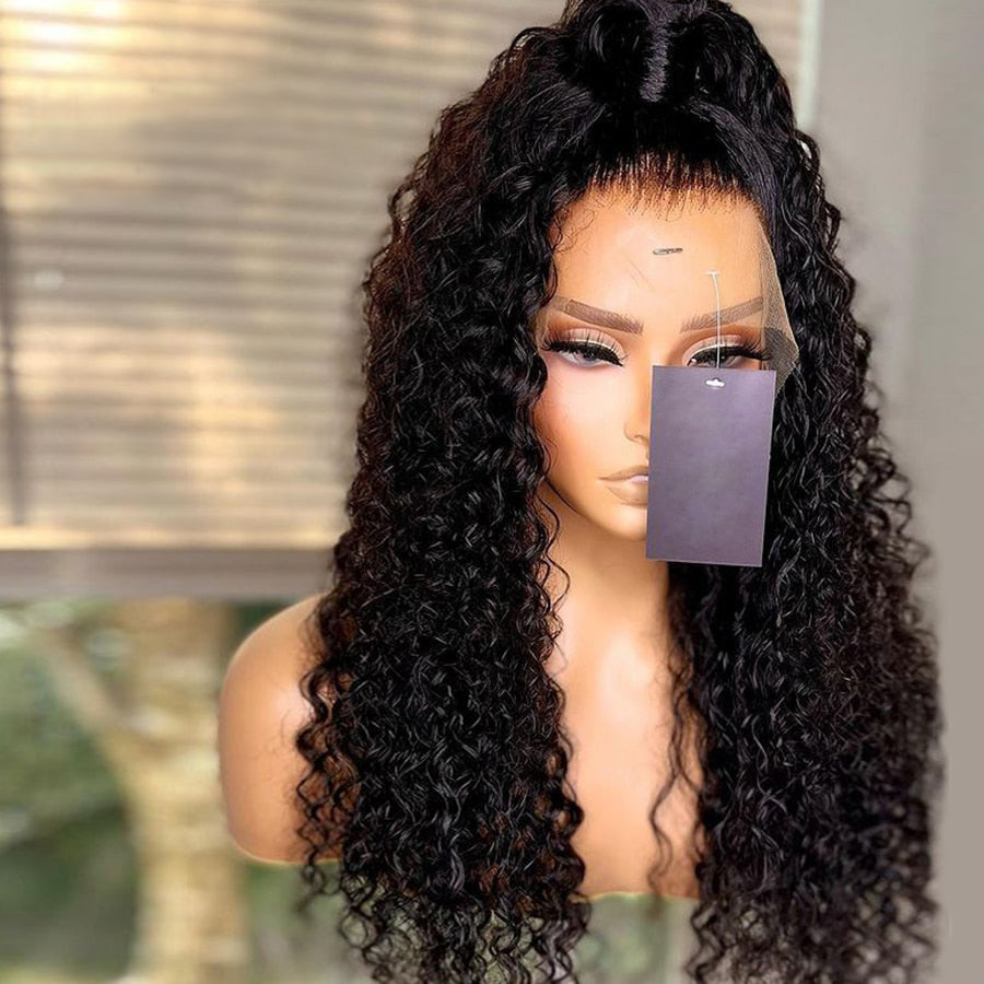 13x4 Crystal HD Lace Frontal Deep Curly Wave Wig Glueless with Baby Hair