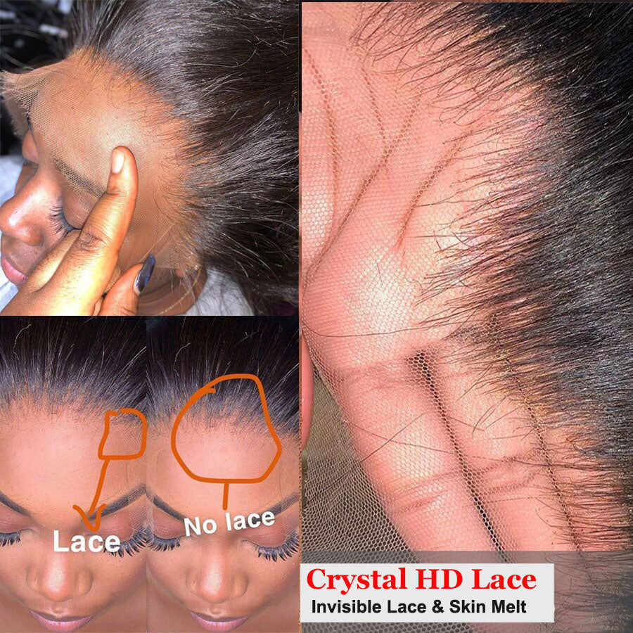 13x6 Crystal HD Lace Frontal Wigs Pre Plucked Melt Skins