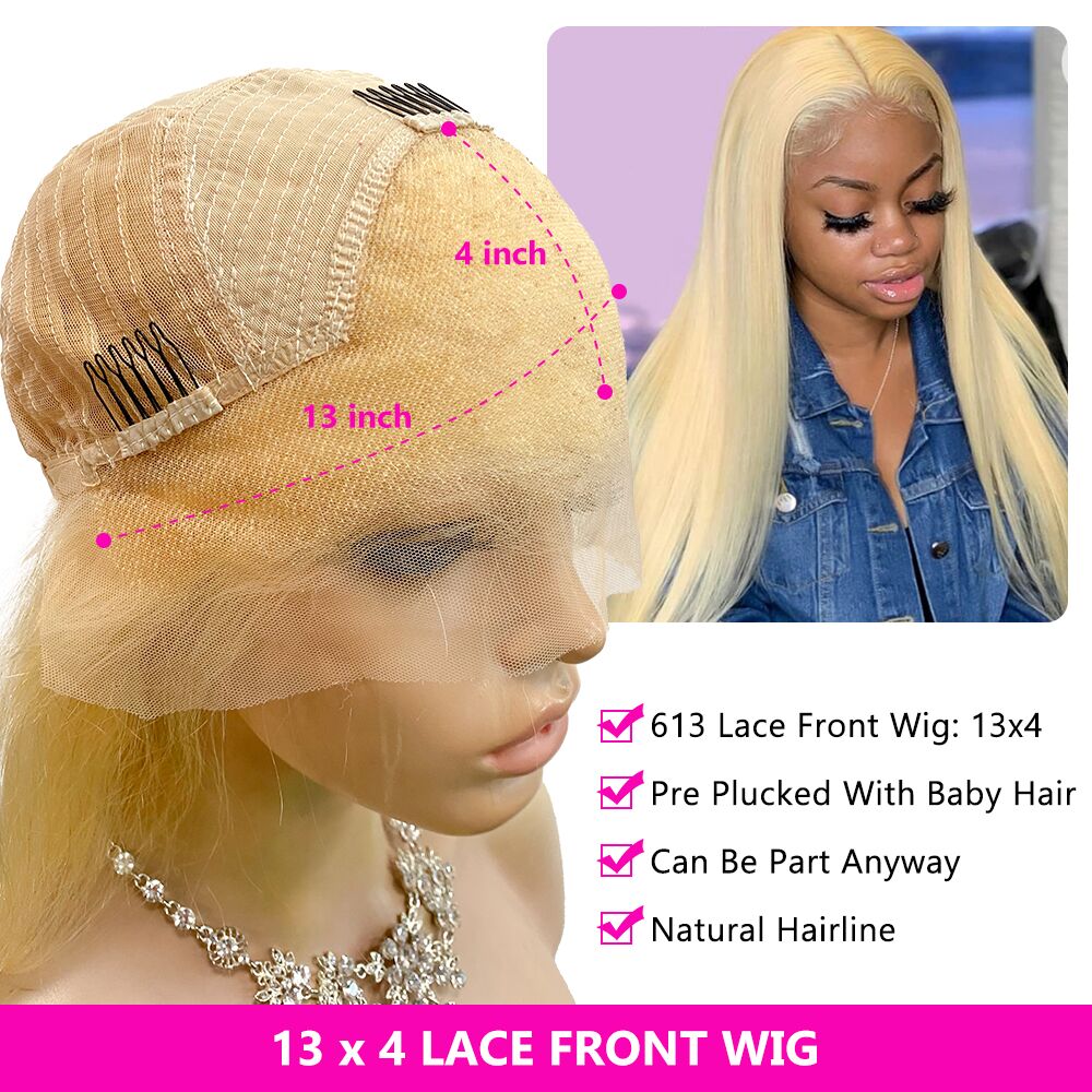 613 Blonde Body Wave Lace Front Human Hair Wigs AF07 Atina Hair