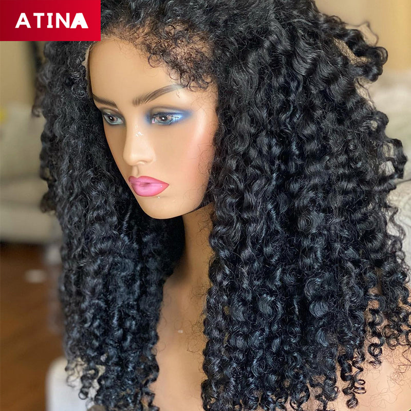 Curly Baby Hair Crystal Lace Kinky Curly 13x6 Lace Front Wigs