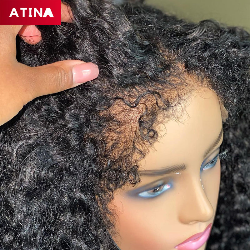 Curly Baby Hair Crystal Lace Kinky Curly 13x6 Lace Front Wigs
