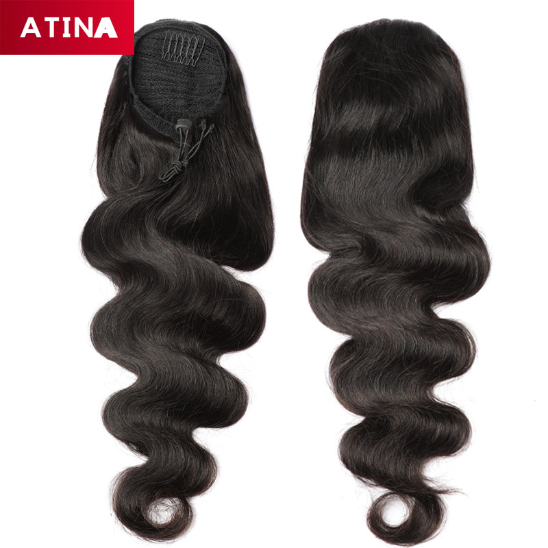 Body Wave Ponytail Extensions Drawstring Human Hair Brazilian Hair Ponytail | Clip In