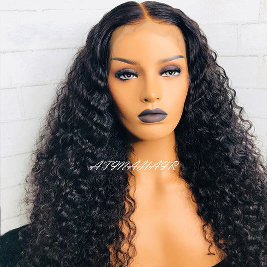 Affordable Wig 4*4 Lace Closure Wig Curly Human Hair Wig Natural Wig Deep Wave Water Wave Available