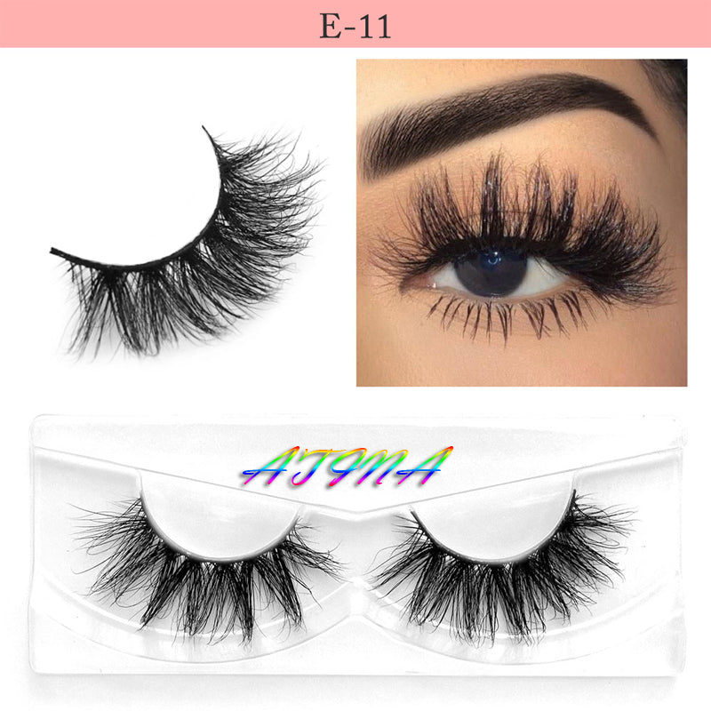 25mm Long 3D Mink Lashes E11 Extra Length Mink Eyelashes Big Dramatic Volumn Eyelashes Strip Thick False Eyelash