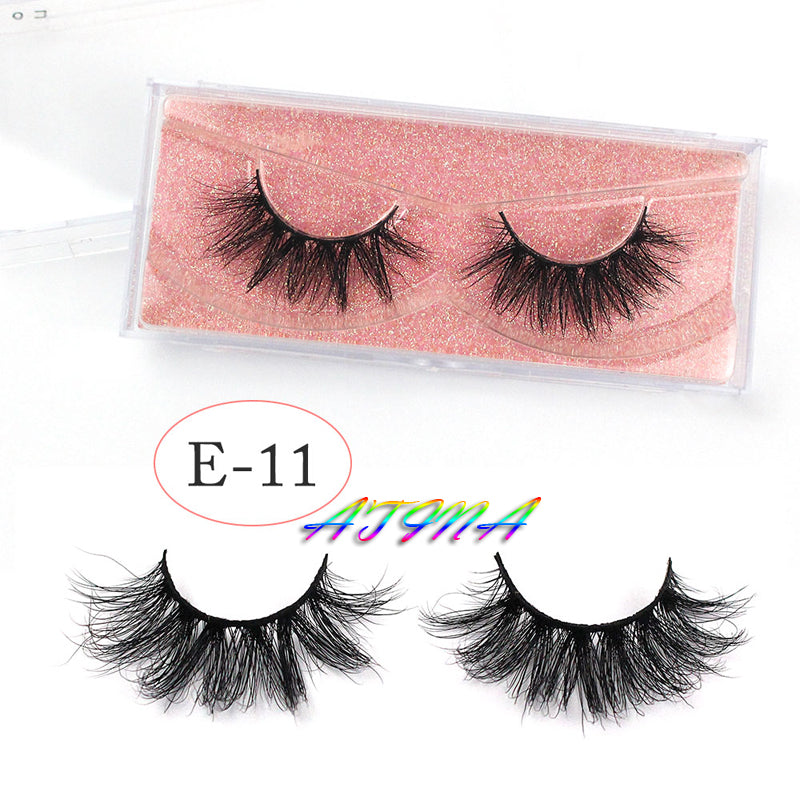 25mm Long 3D Mink Lashes E11 Extra Length Mink Eyelashes Big Dramatic Volumn Eyelashes Strip Thick False Eyelash e-11