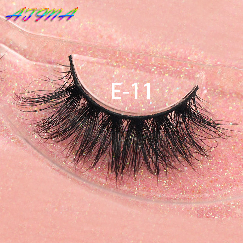 25mm Long 3D Mink Lashes E11 Extra Length Mink Eyelashes Big Dramatic Volumn Eyelashes Strip Thick False Eyelash front
