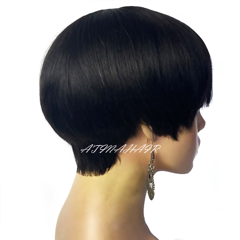Short Pixie Cut Straight Hair Wig Peruvian Human Hair Wigs For Women Glueless Full Machine Made Wig Free Shipping Ready to Wear Comfortable right
