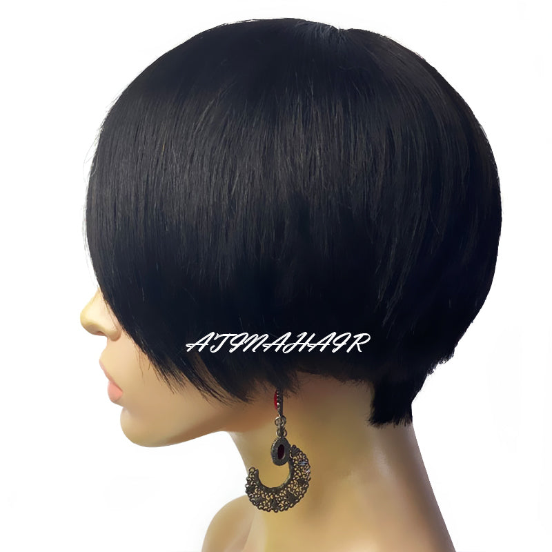 Short Pixie Cut Straight Hair Wig Peruvian Human Hair Wigs For Women Glueless Full Machine Made Wig Free Shipping Ready to Wear Comfortable left pixie cut